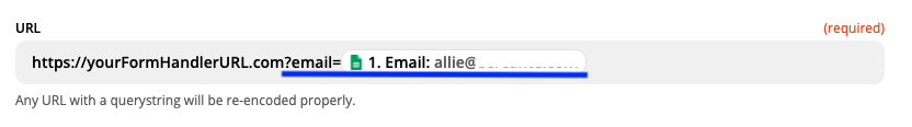 Zapier Action - Final URL